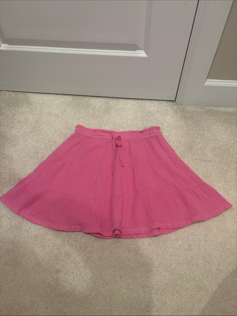 aerie Hot Pink Tiered Skater Skirt